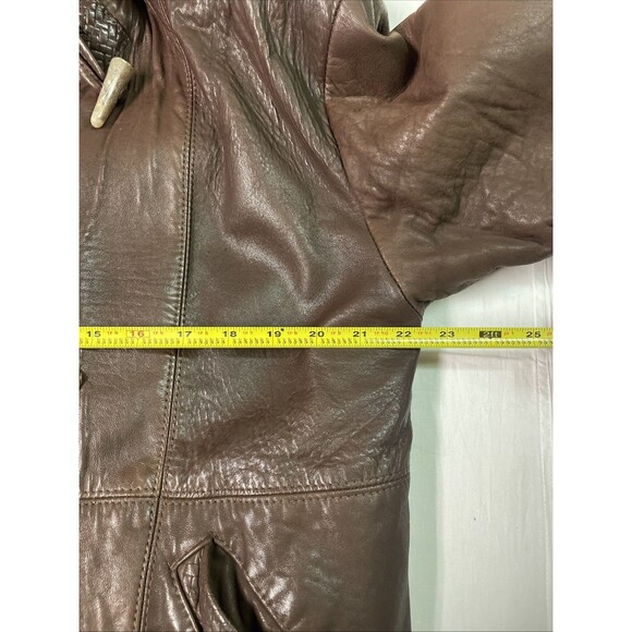 100% lambskin leather jacket women With Hood Vintage Super Soft Small - Picture 5 of 16